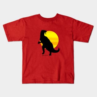 Iguanodon Silhouette with Sun Kids T-Shirt